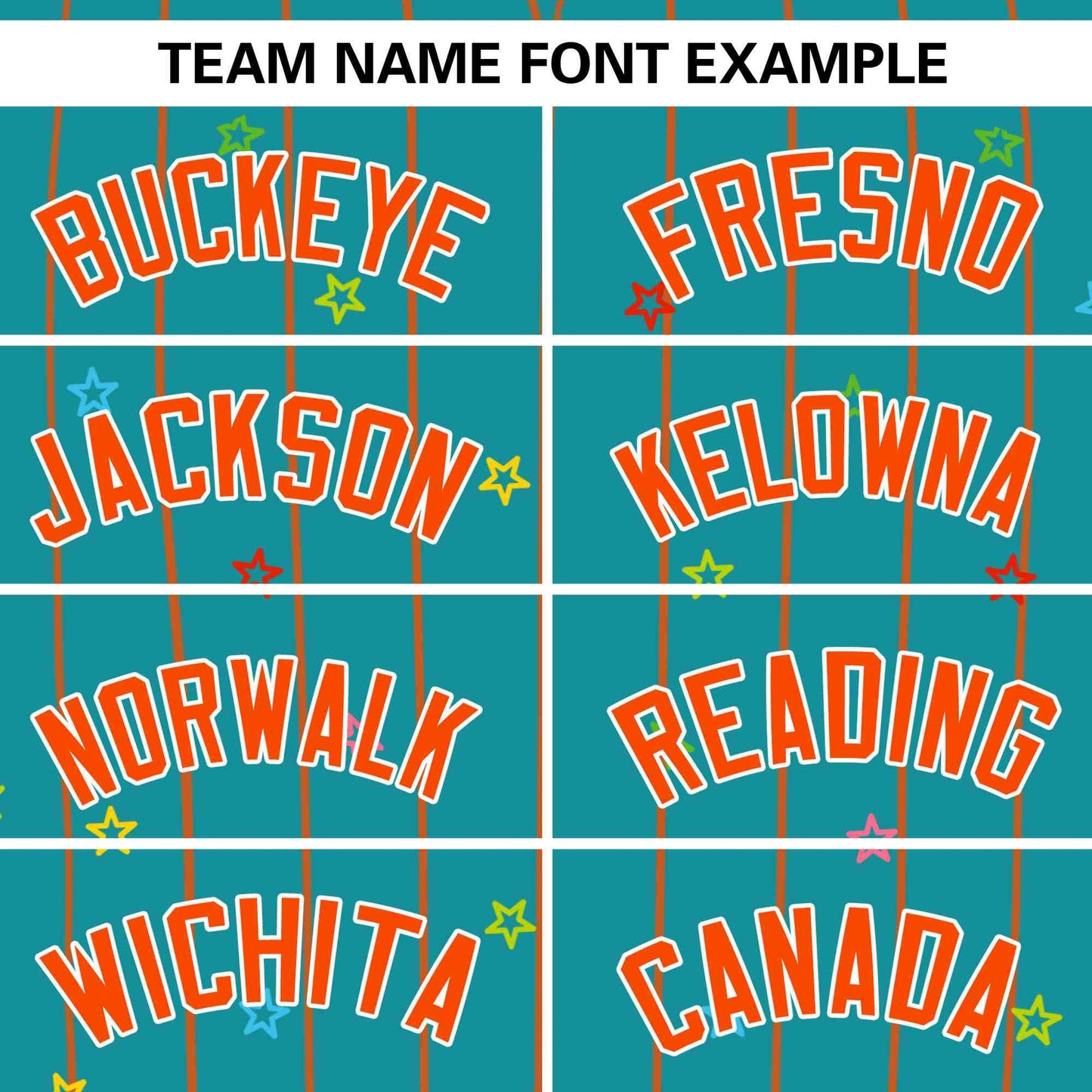 Custom Aqua Orange Stripe Fashion Personalized Star Pattern Authentic Baseball Jersey