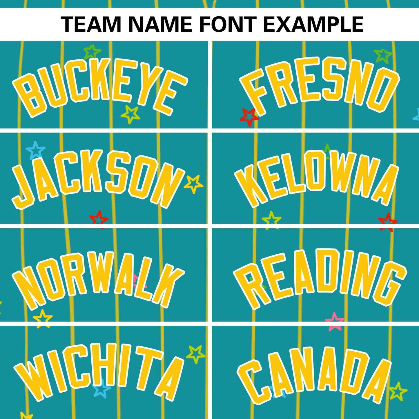 Custom Aqua Gold Stripe Fashion Personalized Star Pattern Authentic Baseball Jersey