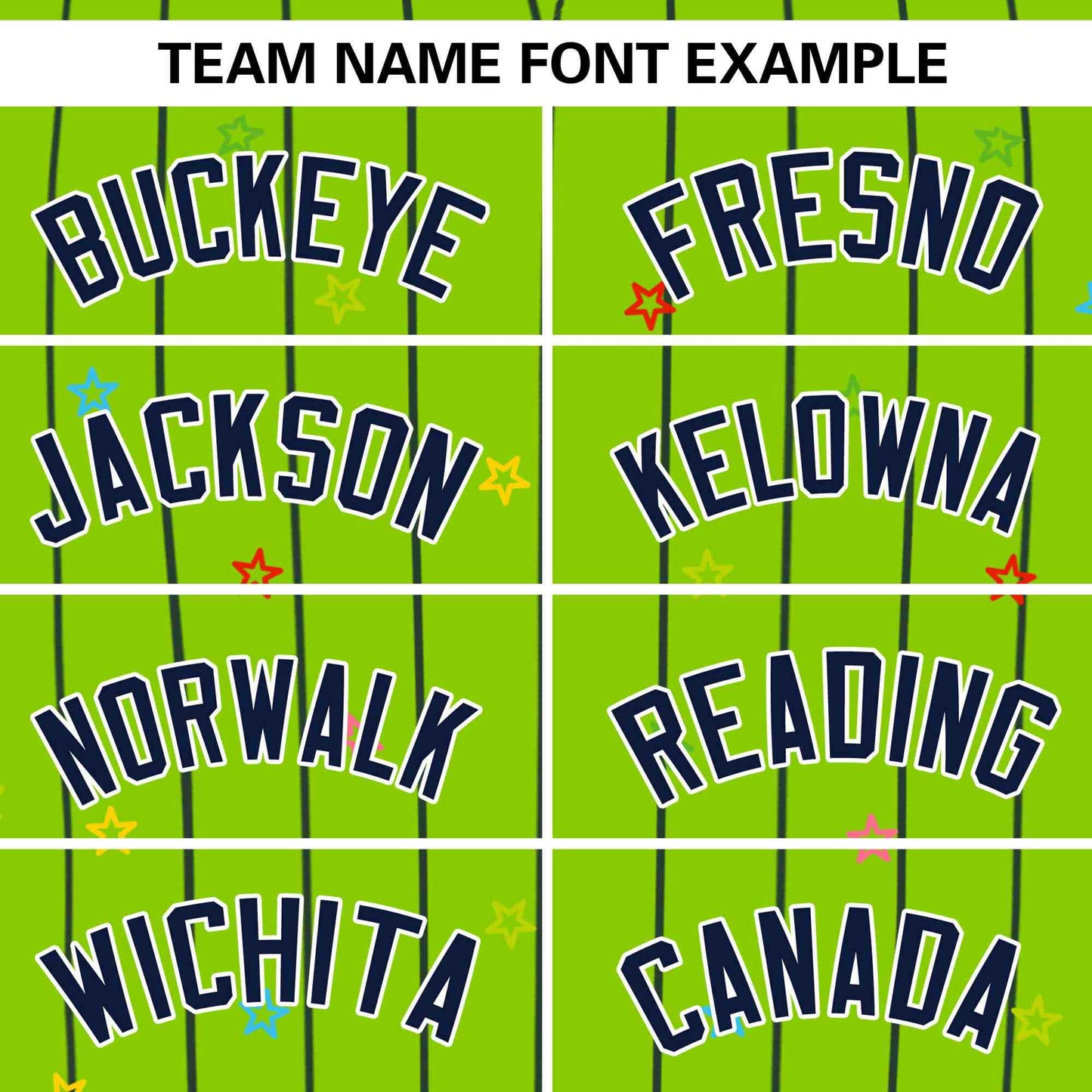 Custom Neon Green Navy Stripe Fashion Personalized Star Pattern Authentic Baseball Jersey