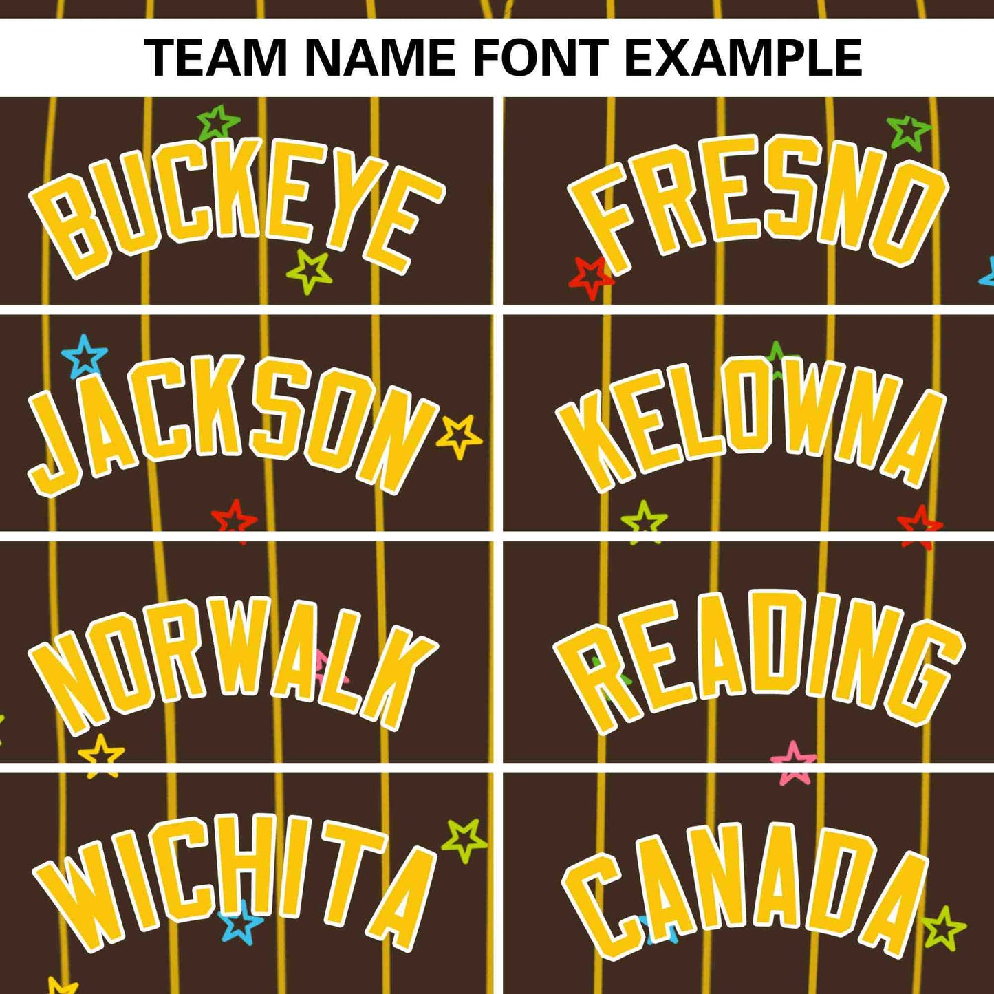 Custom Brown Gold Stripe Fashion Personalized Star Pattern Authentic Baseball Jersey