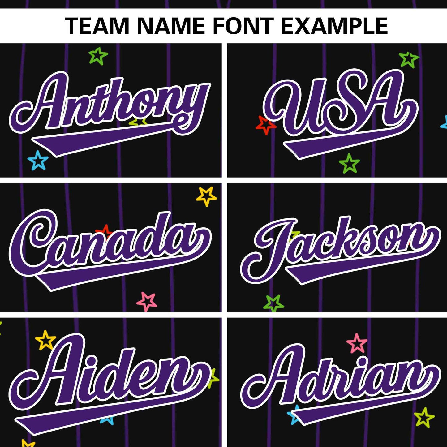 Custom Black Purple Stripe Fashion Personalized Star Pattern Authentic Baseball Jersey