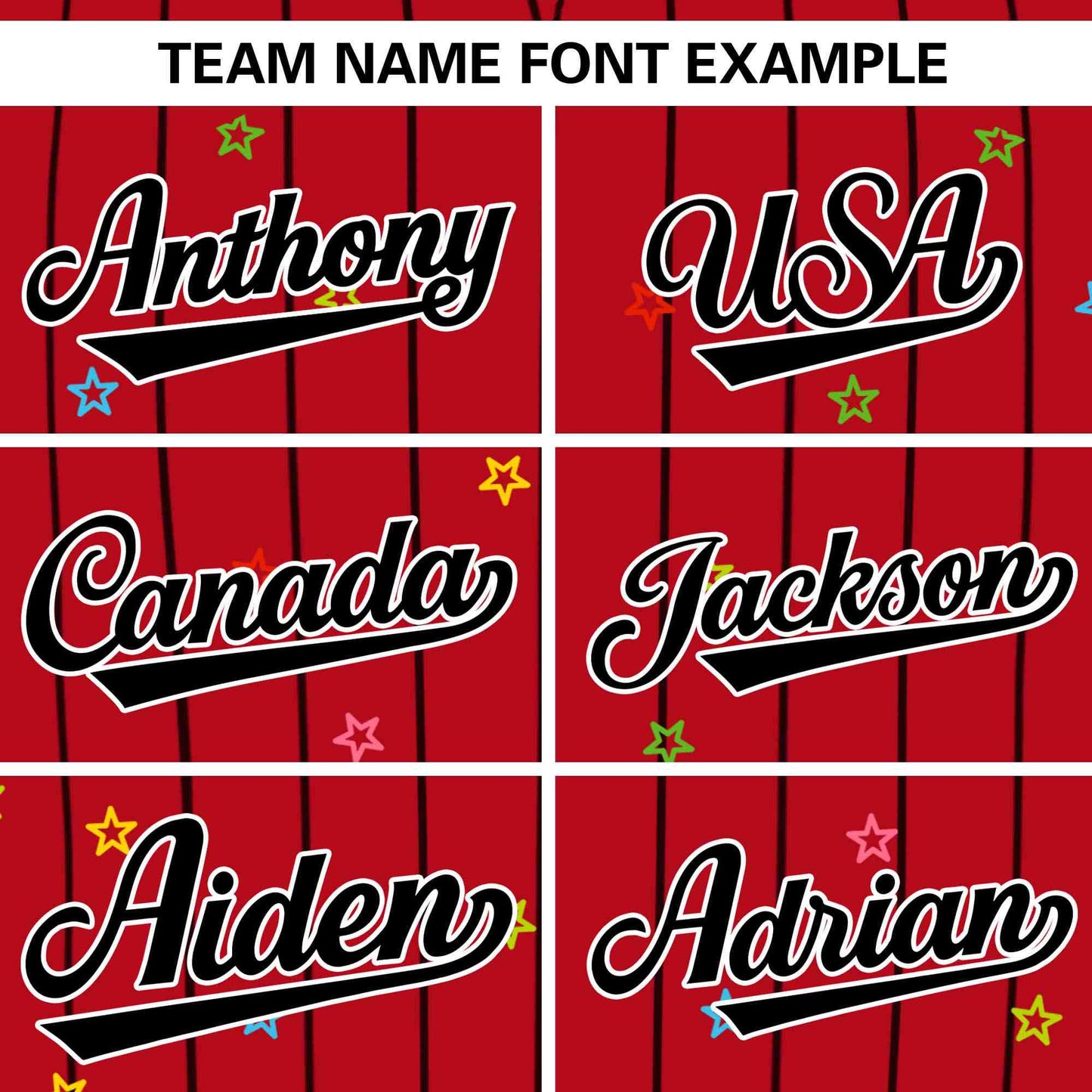 Custom Red Black Pinstripe Fashion Personalized Star Pattern Authentic Baseball Jersey