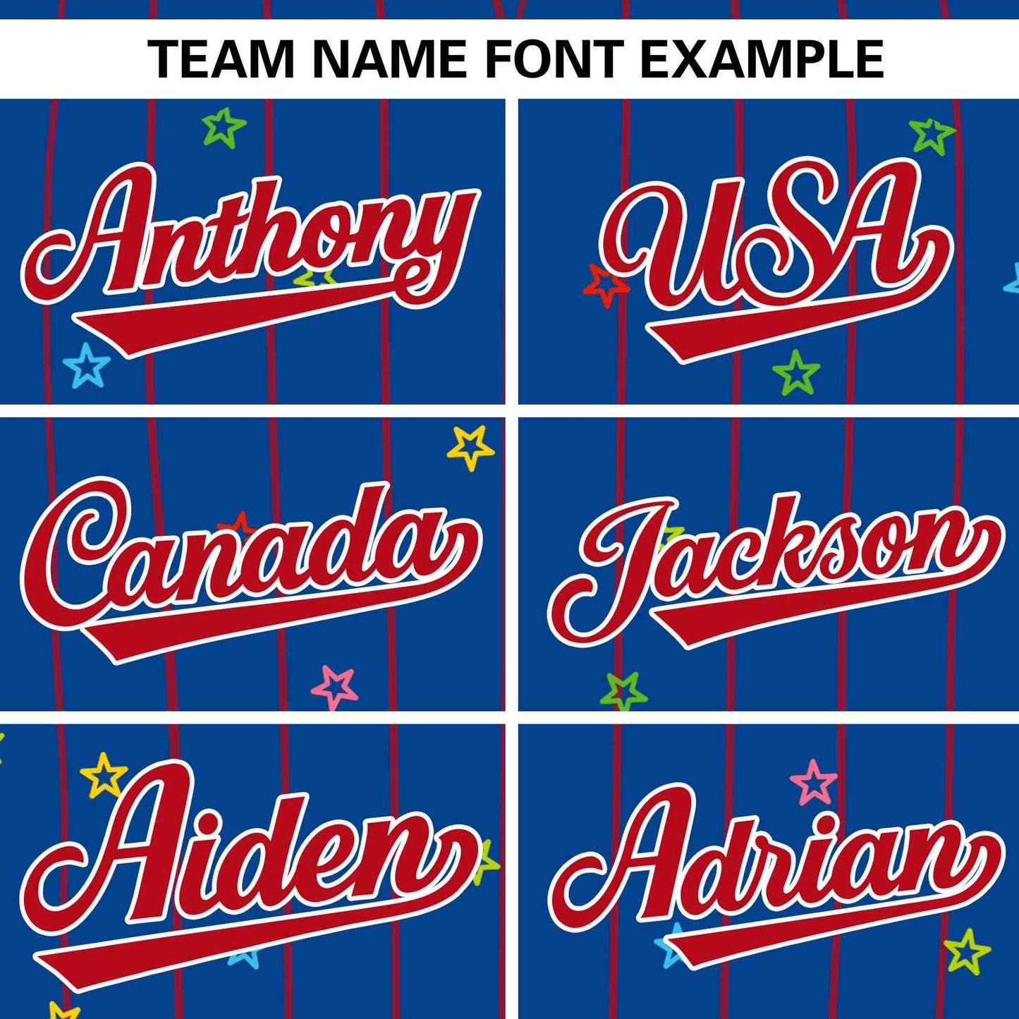 Custom Royal Red Stripe Fashion Personalized Star Pattern Authentic Baseball Jersey