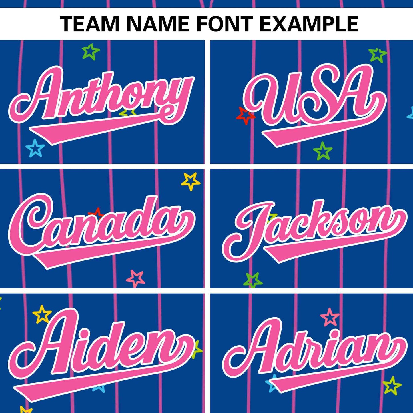 Custom Royal Pink Stripe Fashion Personalized Star Pattern Authentic Baseball Jersey