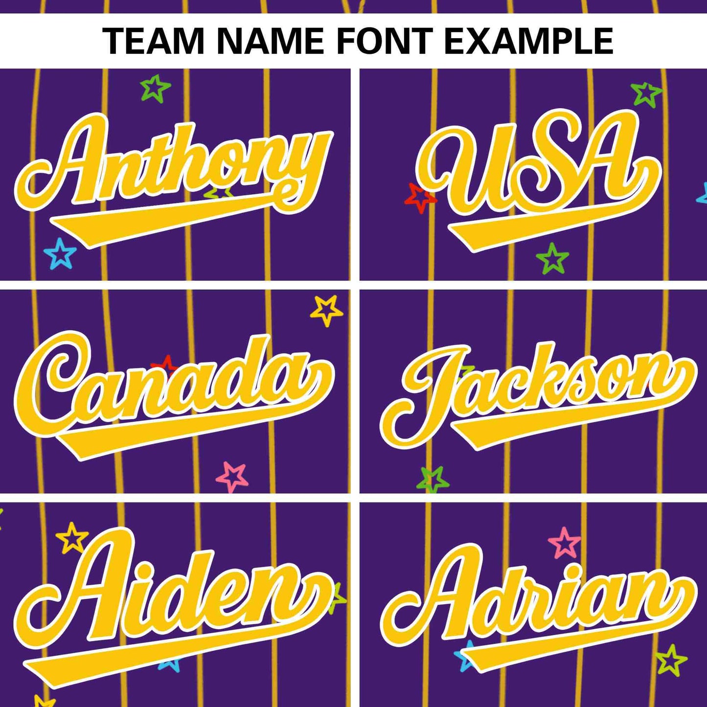 Custom Purple Gold Stripe Fashion Personalized Star Pattern Authentic Baseball Jersey