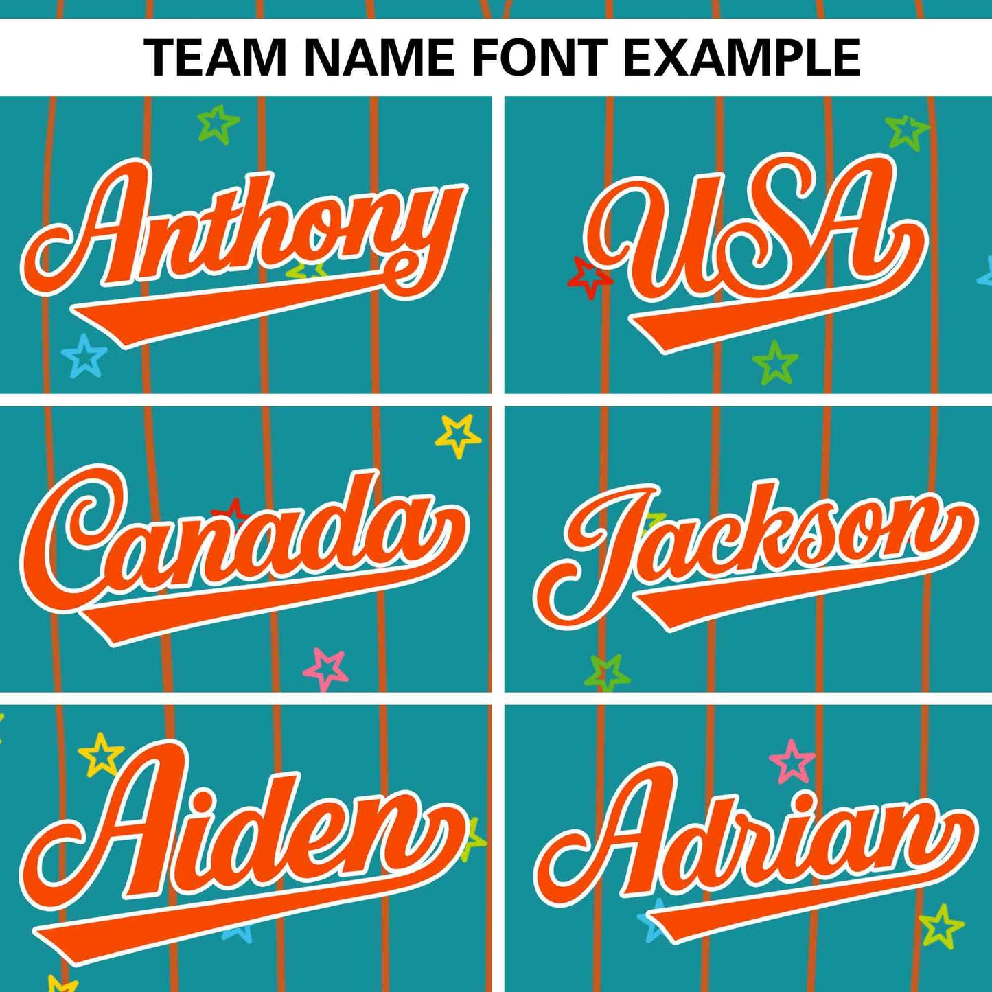 Custom Aqua Orange Stripe Fashion Personalized Star Pattern Authentic Baseball Jersey