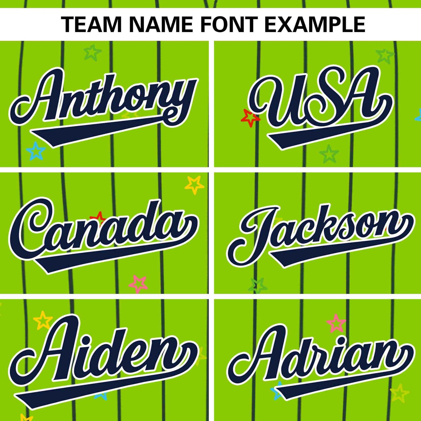 Custom Neon Green Navy Stripe Fashion Personalized Star Pattern Authentic Baseball Jersey