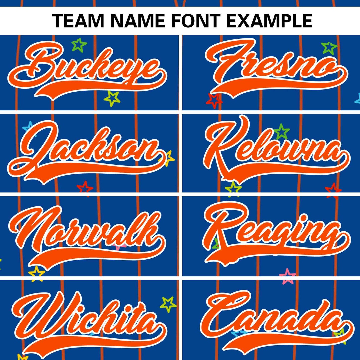 Custom Royal Orange Stripe Fashion Personalized Star Pattern Authentic Baseball Jersey