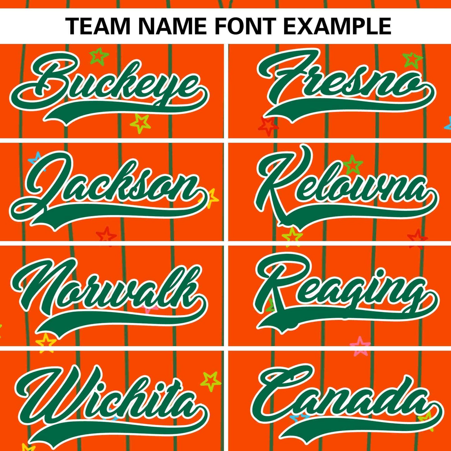 Custom Orange Kelly Green Stripe Fashion Personalized Star Pattern Authentic Baseball Jersey