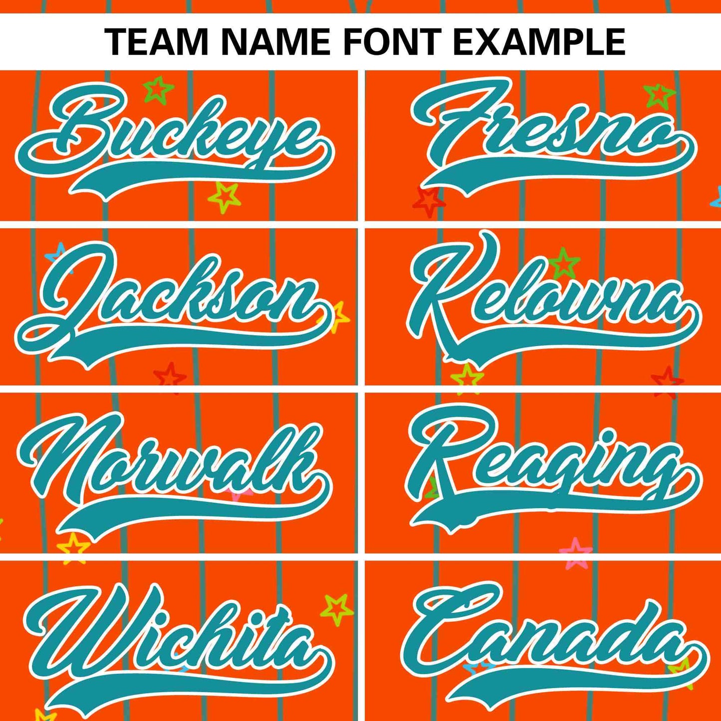 Custom Orange Aqua Stripe Fashion Personalized Star Pattern Authentic Baseball Jersey