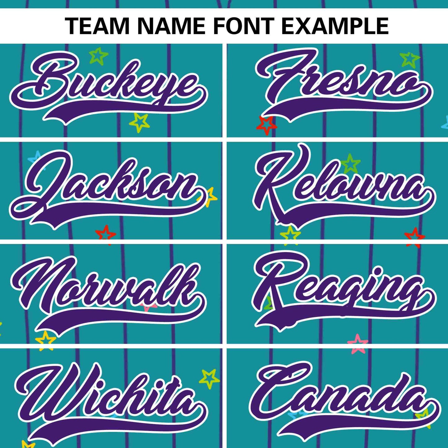 Custom Aqua Purple Stripe Fashion Personalized Star Pattern Authentic Baseball Jersey