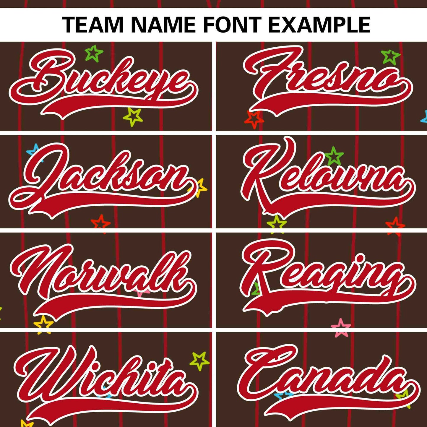 Custom Brown Red Stripe Fashion Personalized Star Pattern Authentic Baseball Jersey