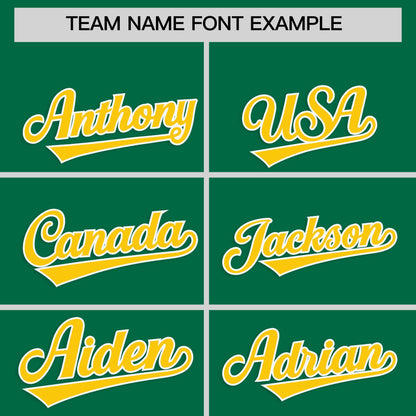 Custom Kelly Green Gold Star Ribbing Authentic Baseball Jersey