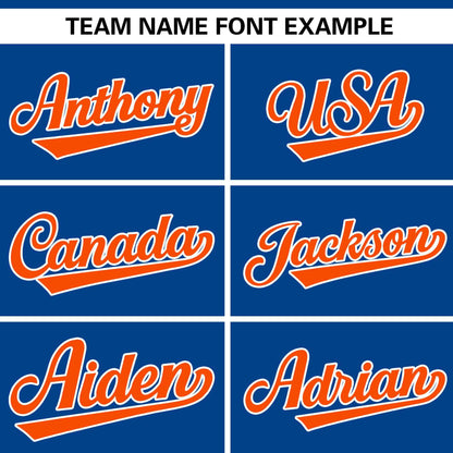 Custom Royal Orange Gradient Side Personalized Star Pattern Authentic Baseball Jersey