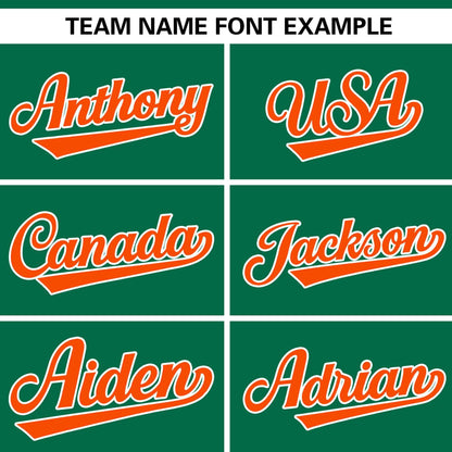 Custom Kelly Green Orange Gradient Side Personalized Star Pattern Authentic Baseball Jersey