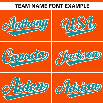 Custom Orange Aqua Gradient Side Personalized Star Pattern Authentic Baseball Jersey