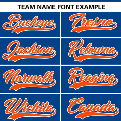 Custom Royal Orange Gradient Side Personalized Star Pattern Authentic Baseball Jersey