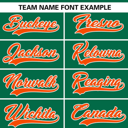 Custom Kelly Green Orange Gradient Side Personalized Star Pattern Authentic Baseball Jersey