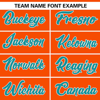 Custom Orange Aqua Gradient Side Personalized Star Pattern Authentic Baseball Jersey