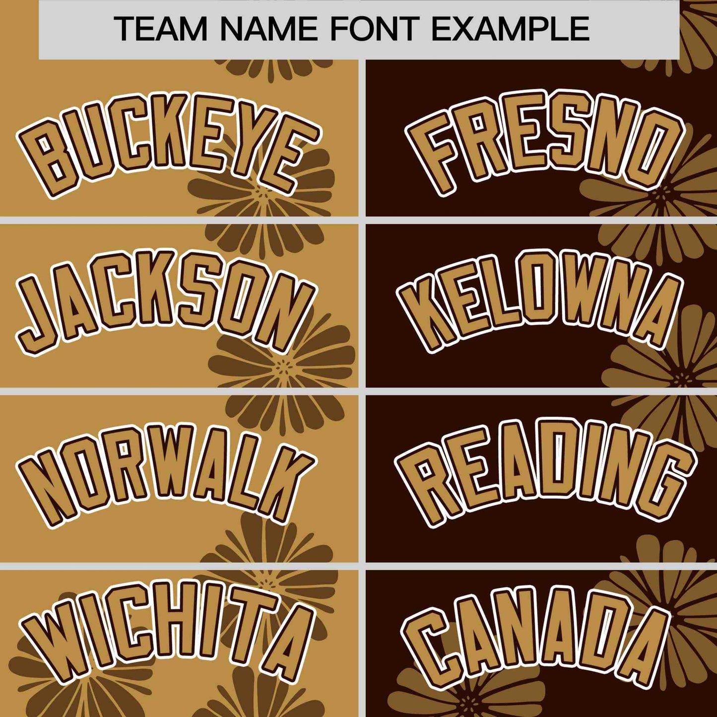 Custom Old Gold Brown Split Fashion Flower Graffiti Pattern Authentic Baseball Jersey