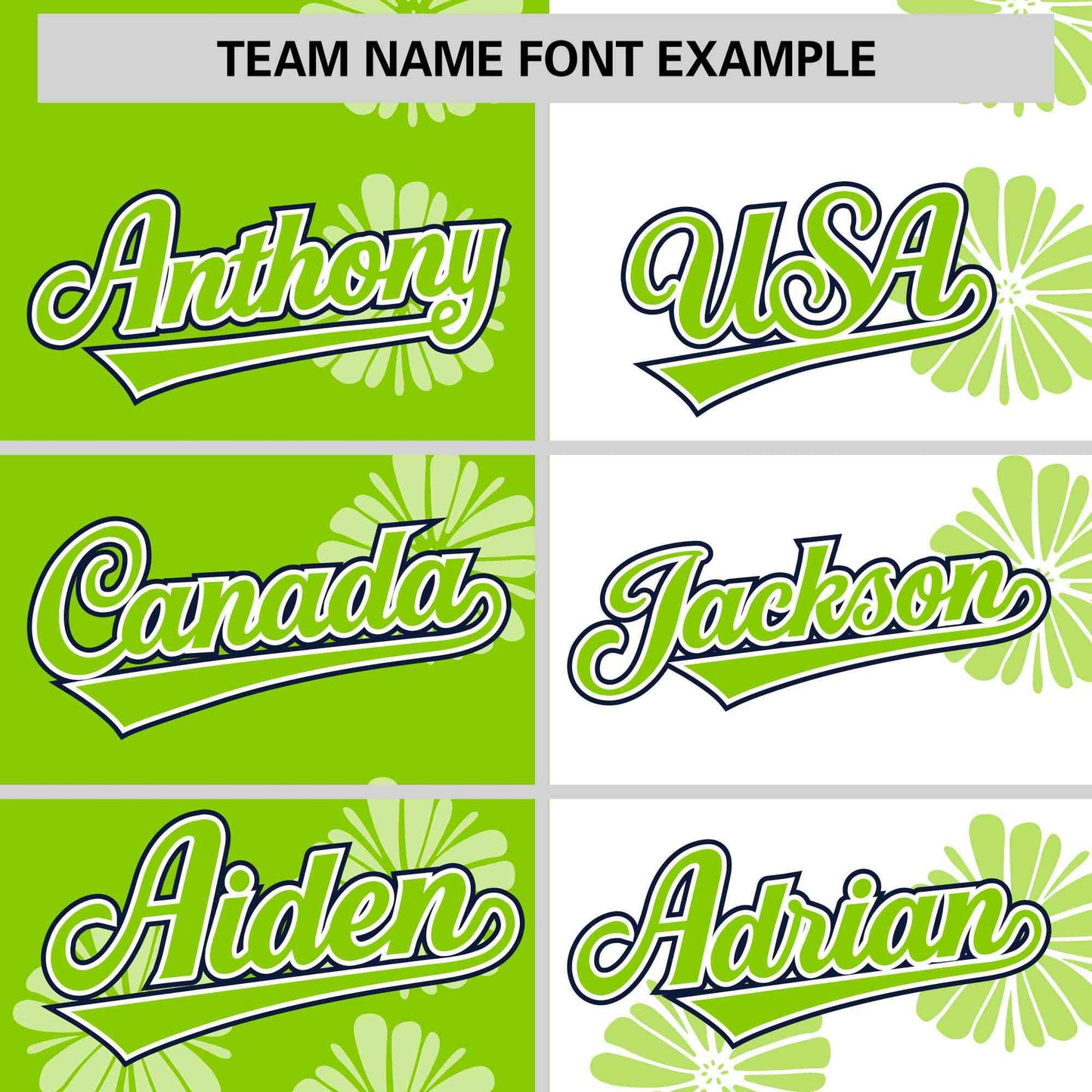 Custom Neon Green White Split Fashion Flower Graffiti Pattern Authentic Baseball Jersey