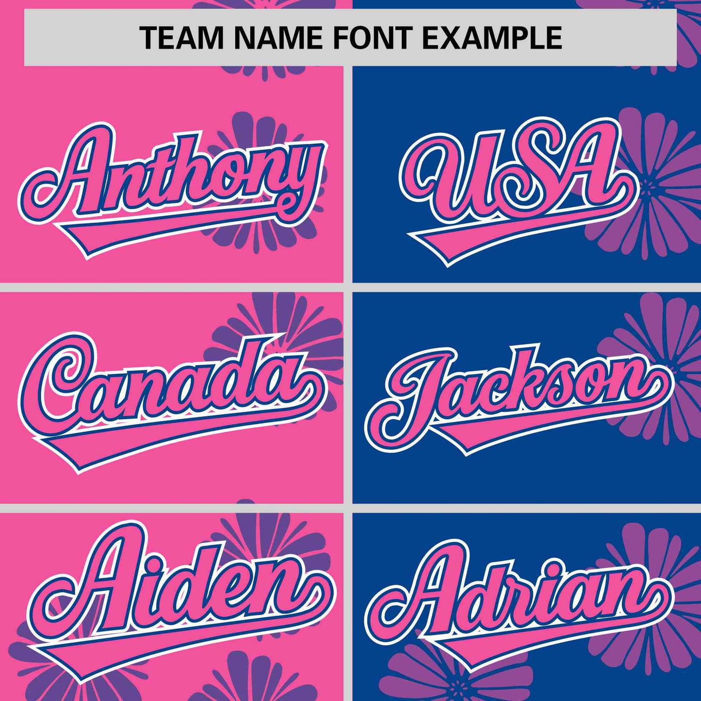 Custom Pink Royal Split Fashion Flower Graffiti Pattern Authentic Baseball Jersey