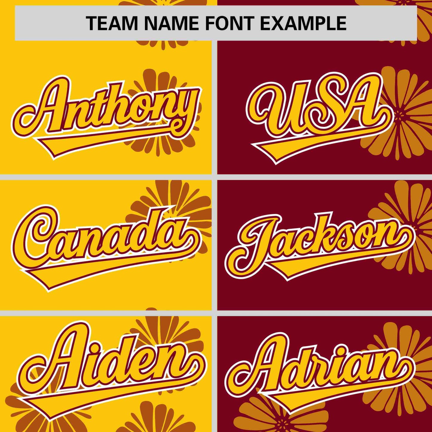 Custom Gold Crimson Split Fashion Flower Graffiti Pattern Authentic Baseball Jersey