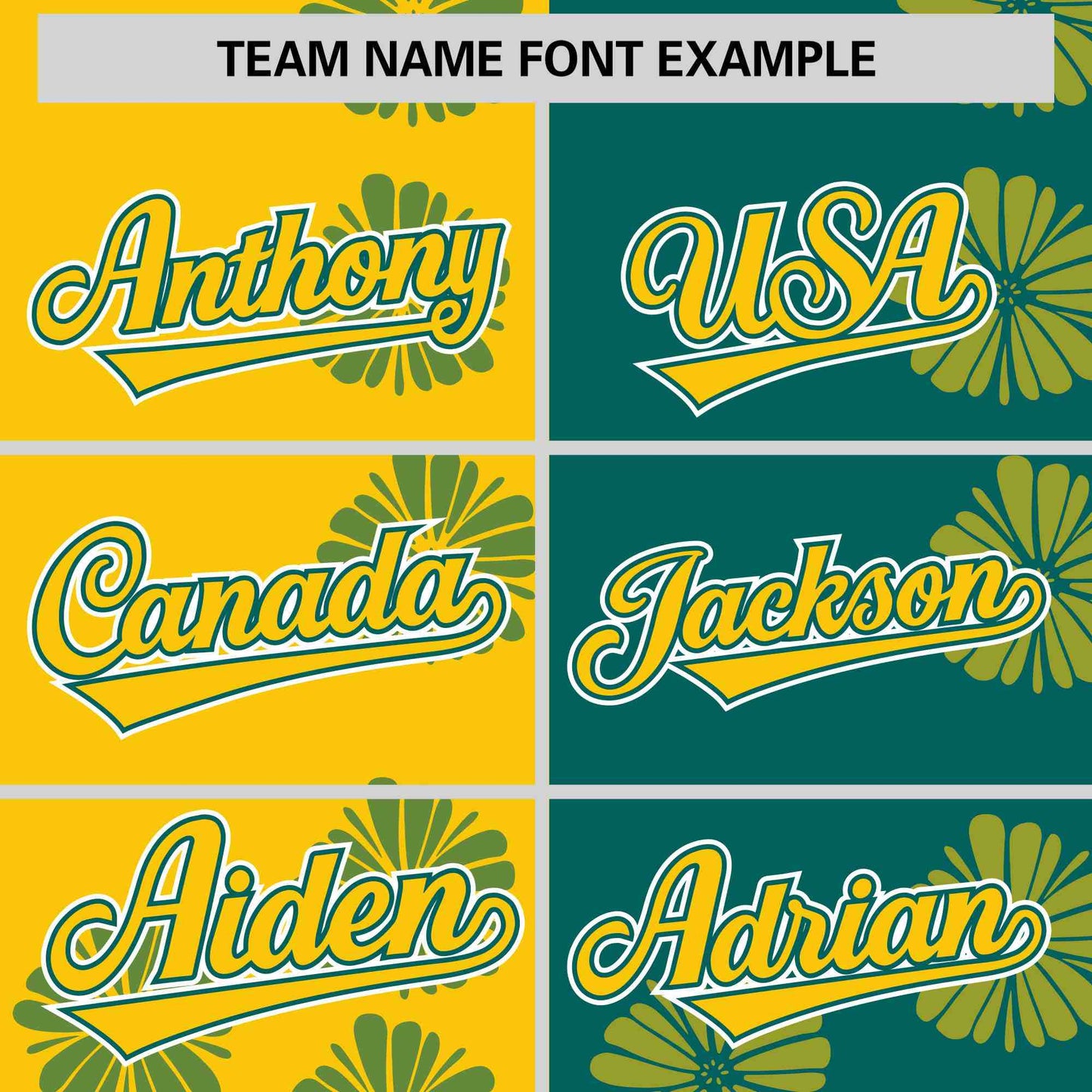 Custom Gold Aqua Split Fashion Flower Graffiti Pattern Authentic Baseball Jersey