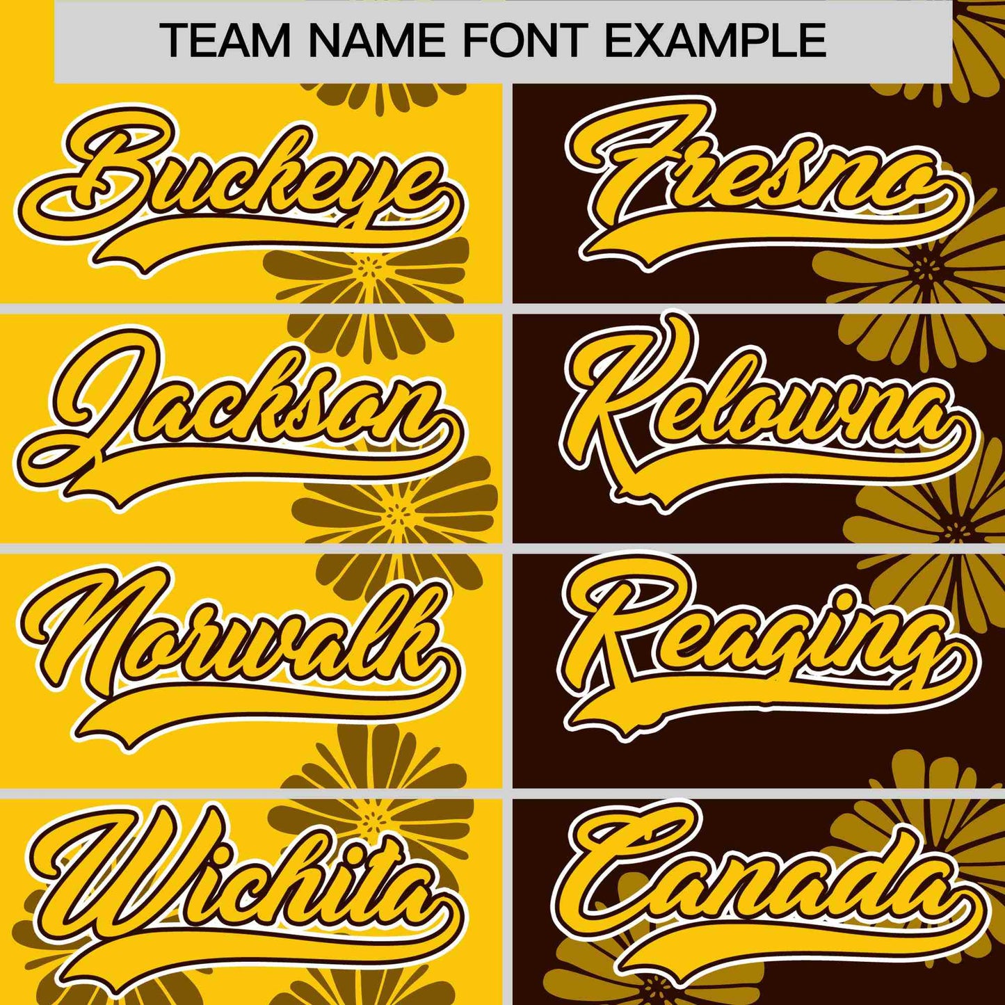 Custom Gold Brown Split Fashion Flower Graffiti Pattern Authentic Baseball Jersey