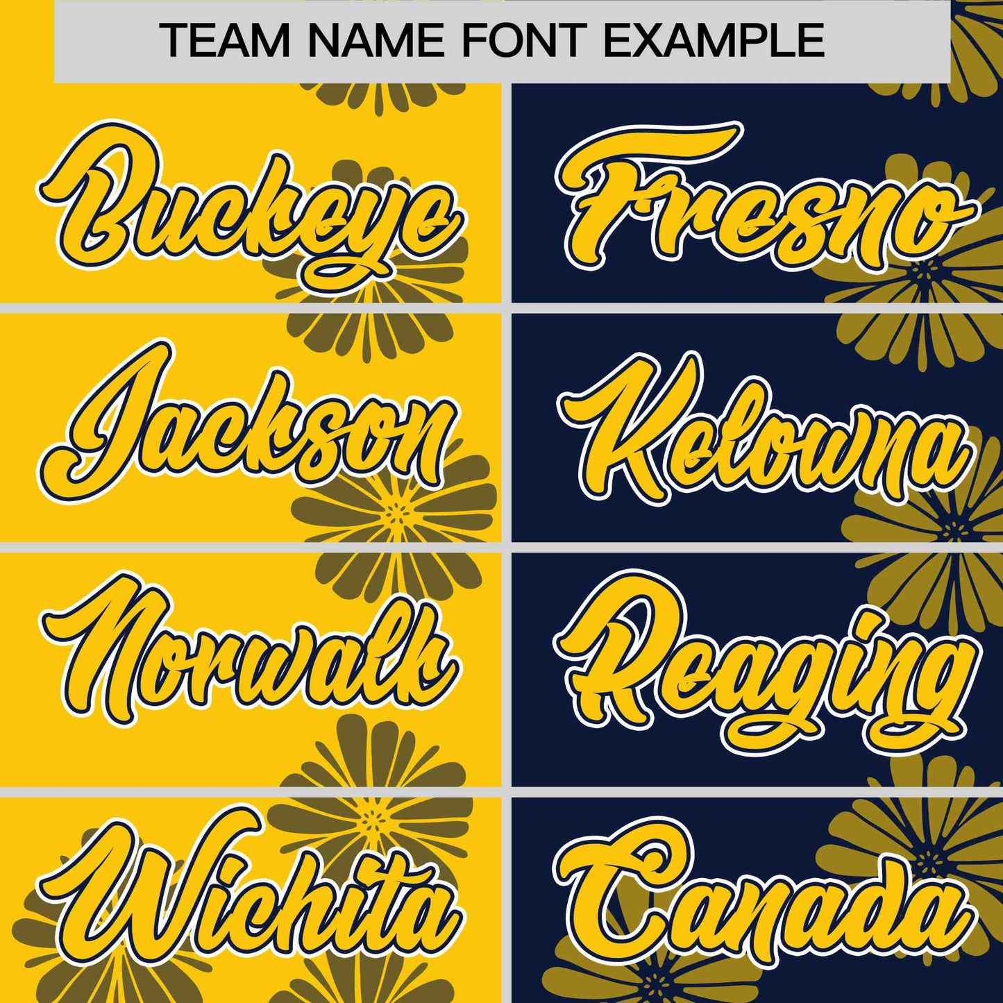 Custom Gold Navy Split Fashion Flower Graffiti Pattern Authentic Baseball Jersey