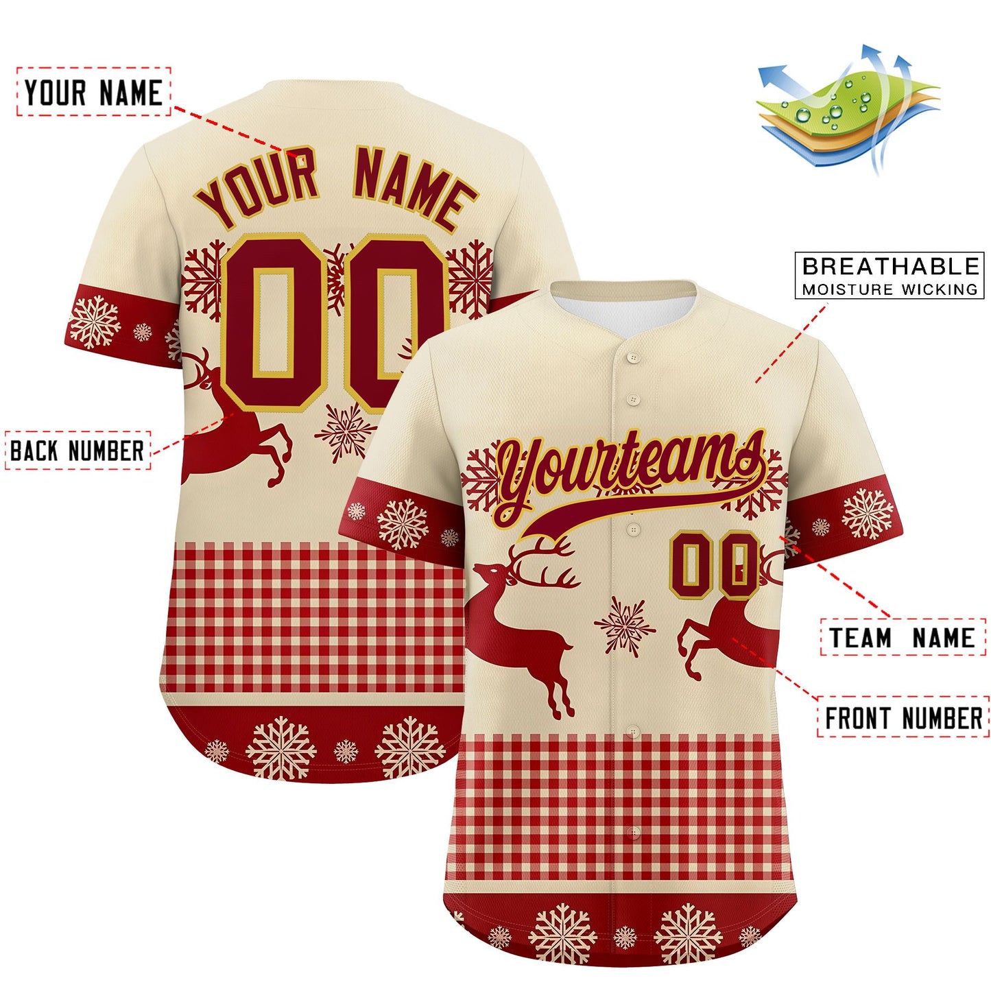 Custom Christmas Graffiti Pattern Authentic Baseball Jersey