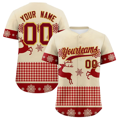 Custom Christmas Graffiti Pattern Authentic Baseball Jersey