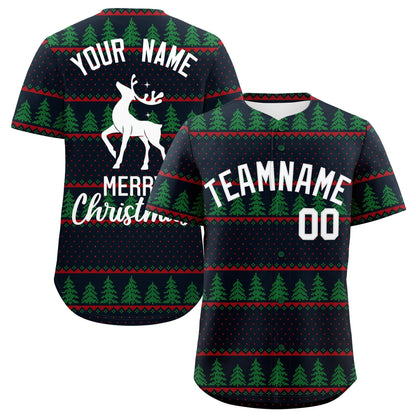 Custom Christmas Graffiti Pattern Authentic Baseball Jersey