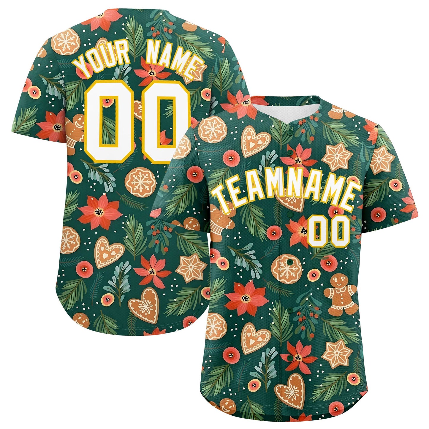 Custom Christmas Graffiti Pattern Authentic Baseball Jersey