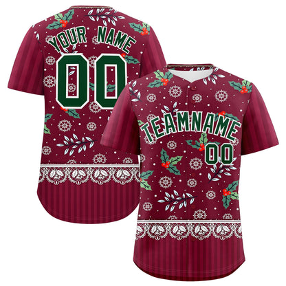 Custom Christmas Graffiti Pattern Authentic Baseball Jersey