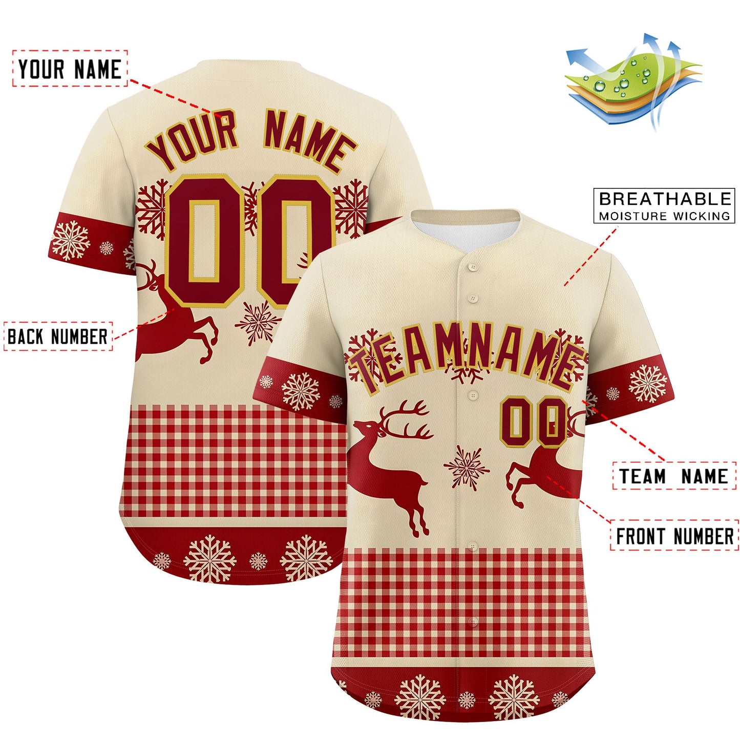 Custom Christmas Graffiti Pattern Authentic Baseball Jersey