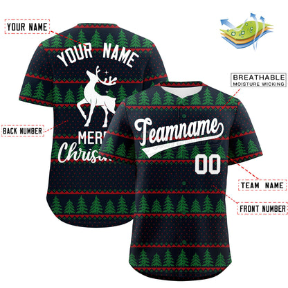 Custom Christmas Graffiti Pattern Authentic Baseball Jersey