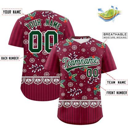 Custom Christmas Graffiti Pattern Authentic Baseball Jersey