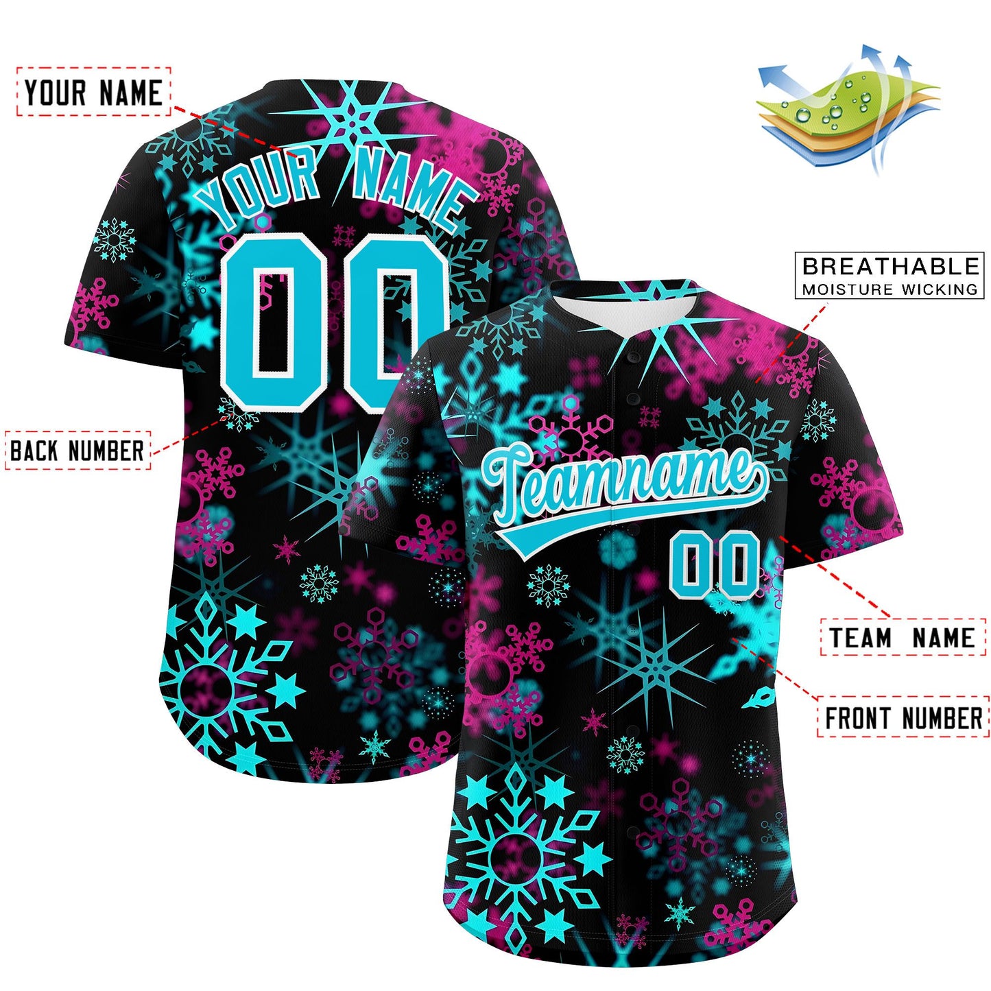 Custom Christmas Graffiti Pattern Authentic Baseball Jersey