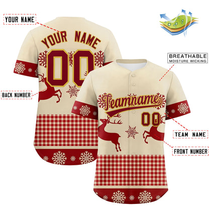 Custom Christmas Graffiti Pattern Authentic Baseball Jersey