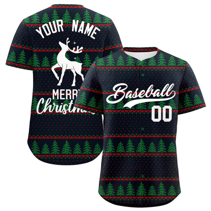 Custom Christmas Graffiti Pattern Authentic Baseball Jersey