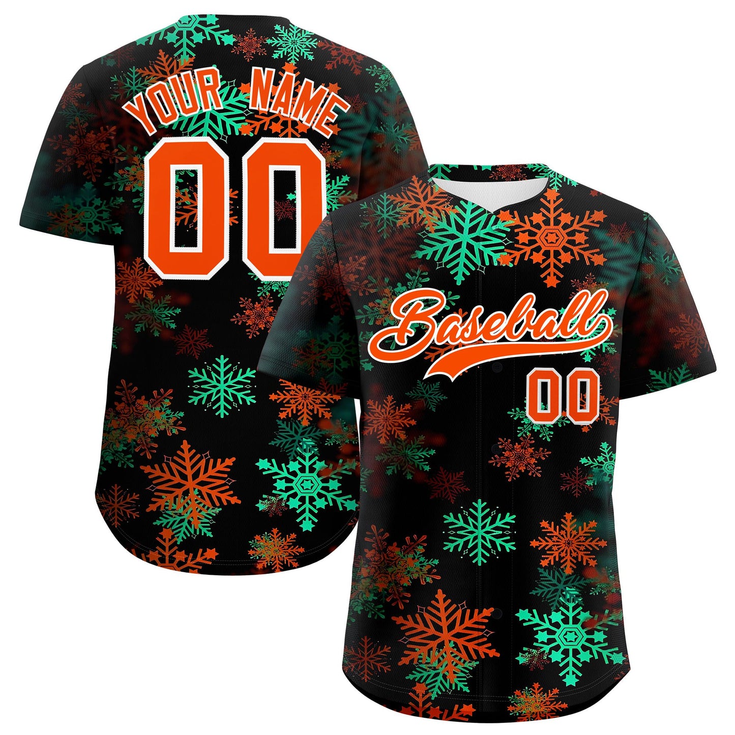 Custom Christmas Graffiti Pattern Authentic Baseball Jersey