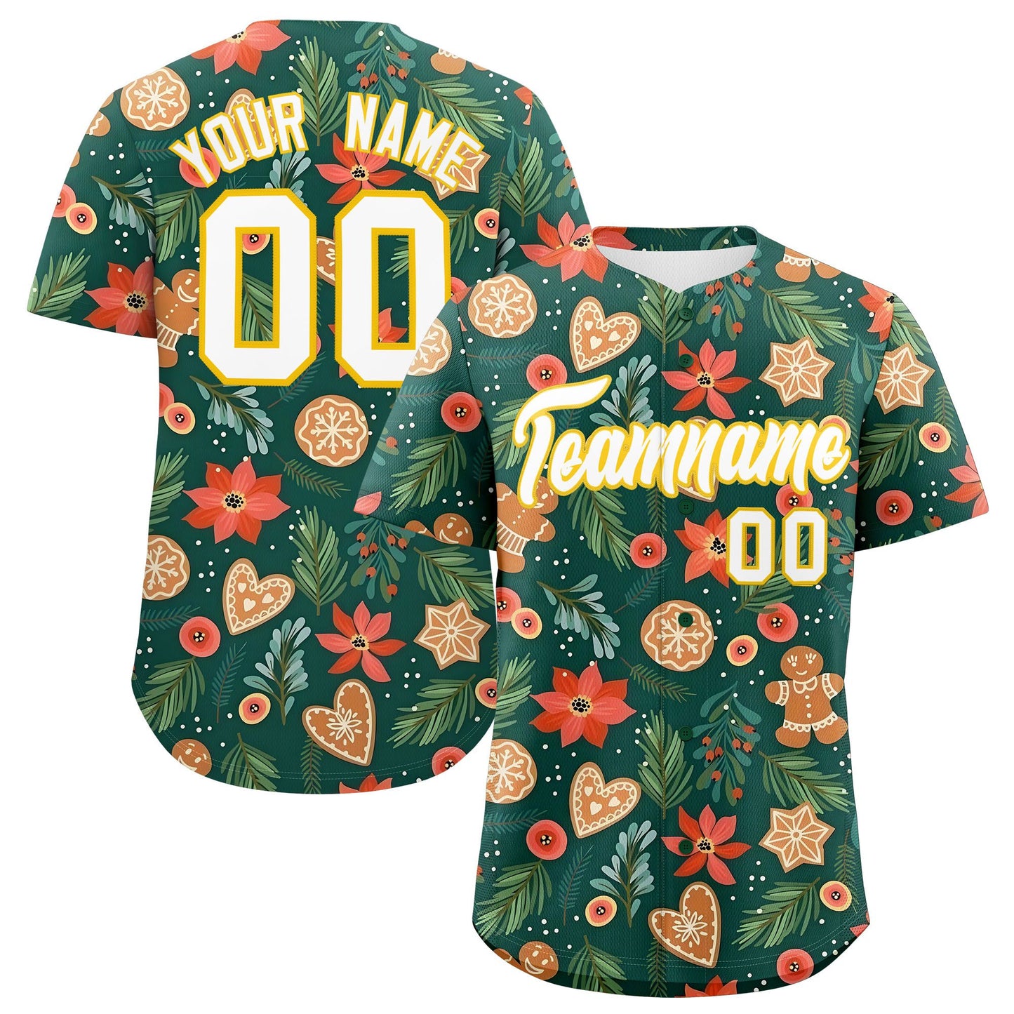 Custom Christmas Graffiti Pattern Authentic Baseball Jersey