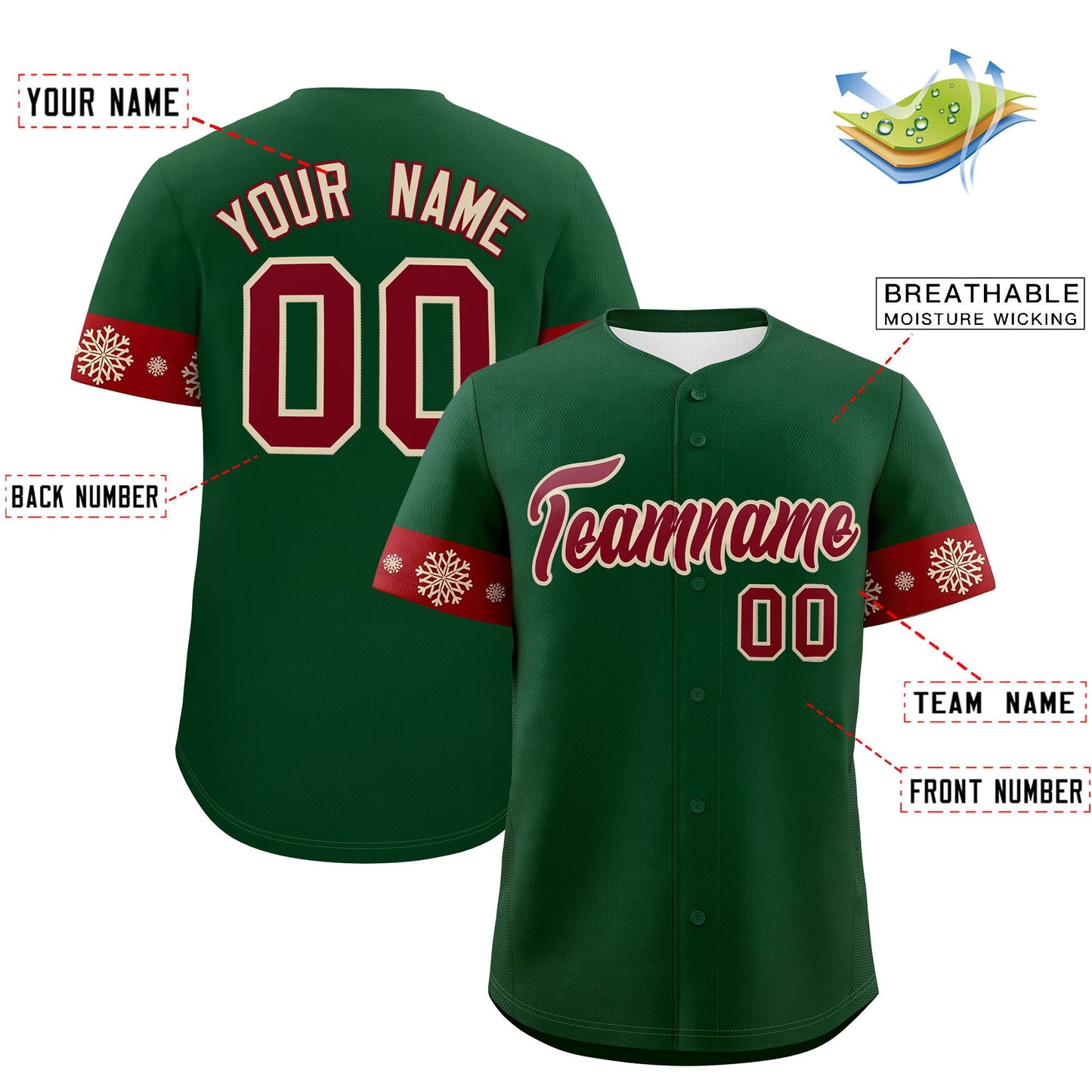 Custom Christmas Graffiti Pattern Authentic Baseball Jersey