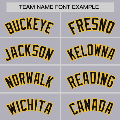 Custom Gray Yellow Thorns Ribbed Classic Style Authentic Baseball Jersey