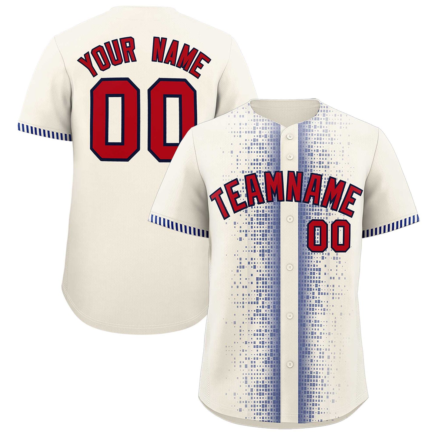 Custom Cream Royal Personalized Phonetic Rhythm Authentic Baseball Jersey