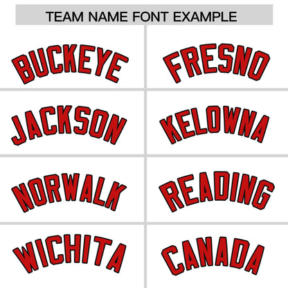 Custom White Red Personalized Phonetic Rhythm Authentic Baseball Jersey