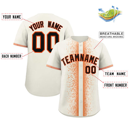 Custom Cream Orange Personalized Phonetic Rhythm Authentic Baseball Jersey