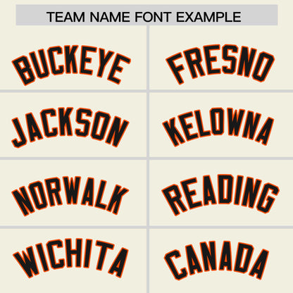 Custom Cream Orange Personalized Phonetic Rhythm Authentic Baseball Jersey