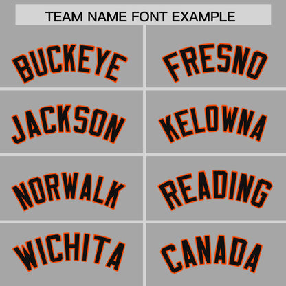 Custom Gray Orange Personalized Phonetic Rhythm Authentic Baseball Jersey